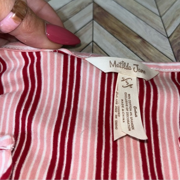 MATILDA JANE Heart To Heart Bookworm Striped Maxi Long Dress Sz Small Mommy & Me - Picture 14 of 15